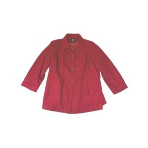 Tower by London Fog Womens 3X Red Wool‎ Blend Button Front  Jacket